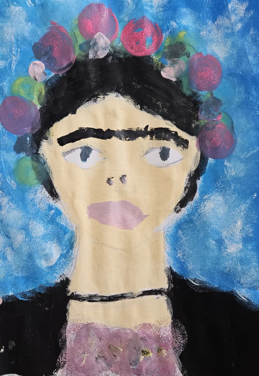 Portret Fridy Khalo meksykańskiej malarki - kl.IVb