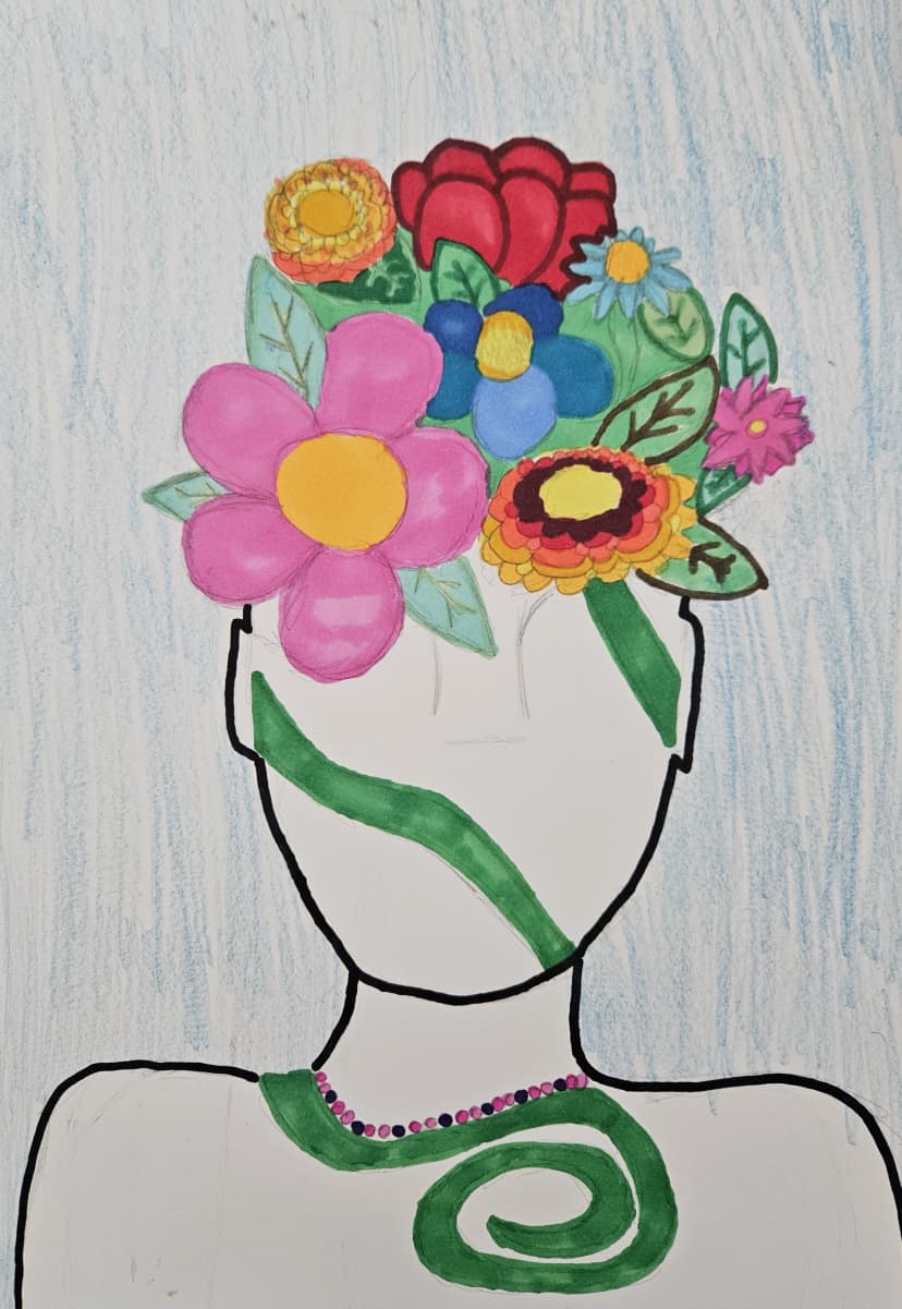 Portret Fridy Khalo meksykańskiej malarki - kl.IVb