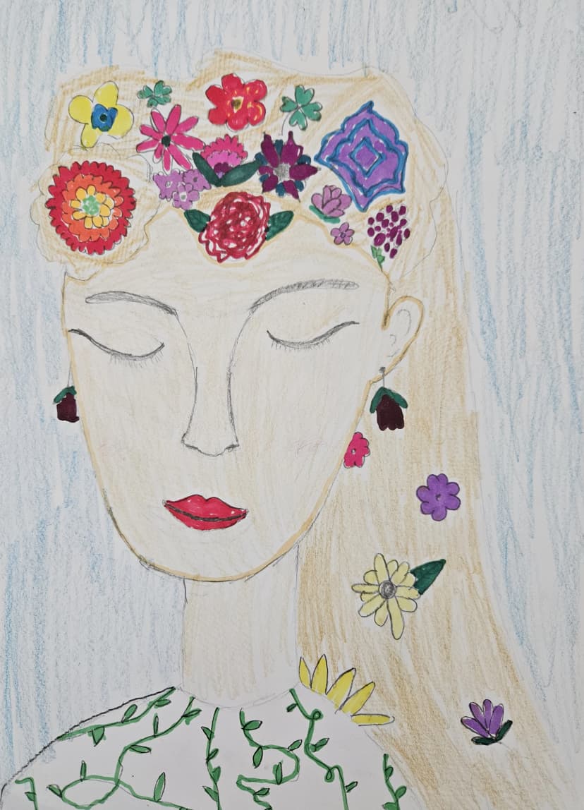 Portret Fridy Khalo meksykańskiej malarki - kl.IVb