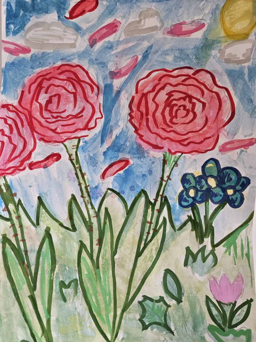 Kwiaty w wazonie kl.Va Vb IVb