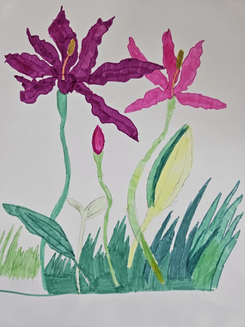 Kwiaty w wazonie kl.Va Vb IVb