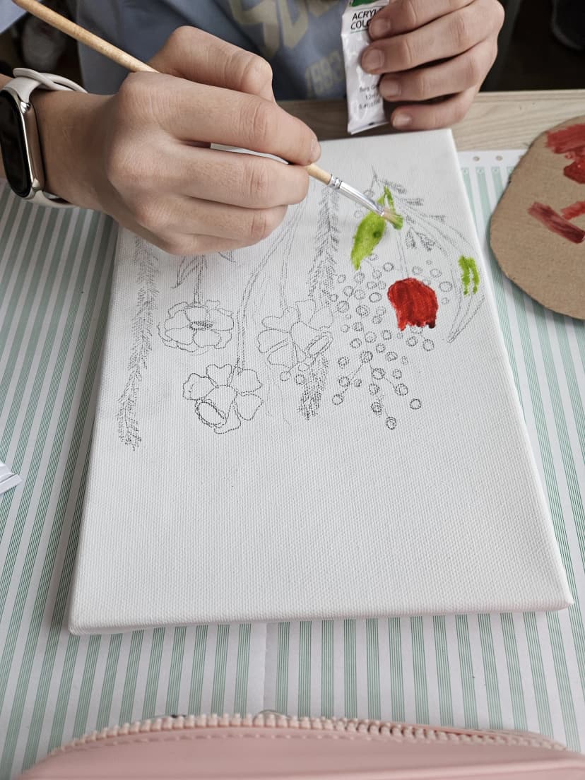 Malowanie akrylami na płótnie kl.VIIa VIIb