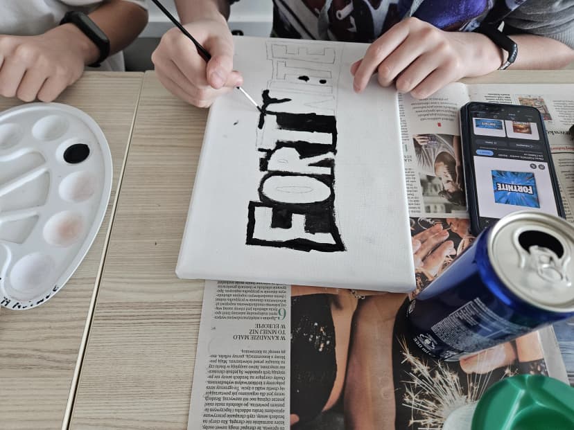 Malowanie akrylami na płótnie kl.VIIa VIIb