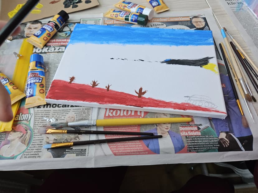 Malowanie akrylami na płótnie kl.VIIa VIIb