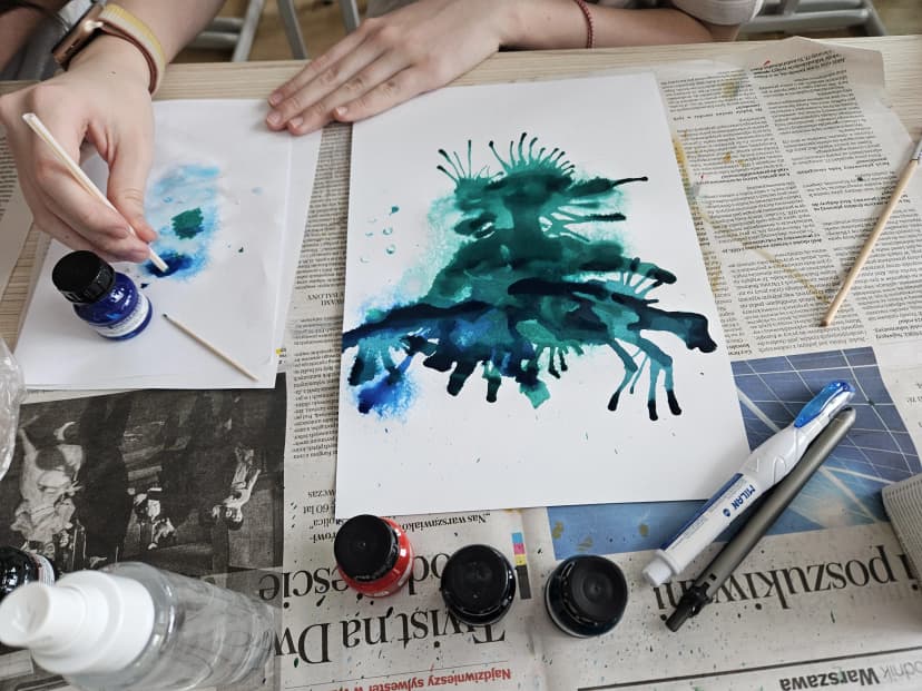 Malowanie kolorowymi tuszami kl.VIa