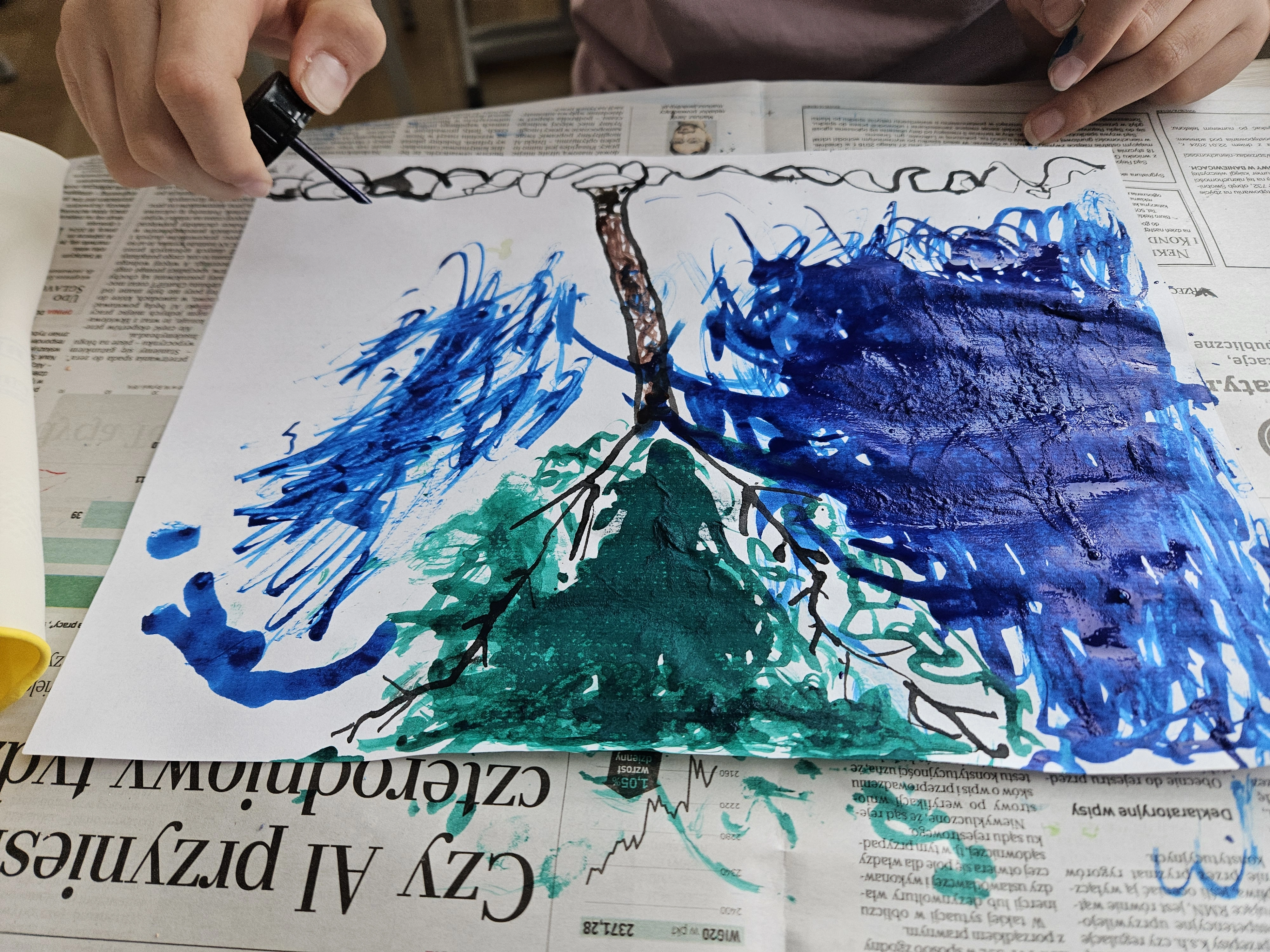 Malowanie kolorowymi tuszami kl.VIa - zdjęcie 3